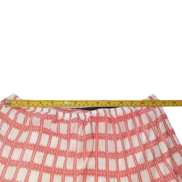🛍️White & Red Knee Length Skirt Size Small Sheer For Summer! - Picture 2 of 4